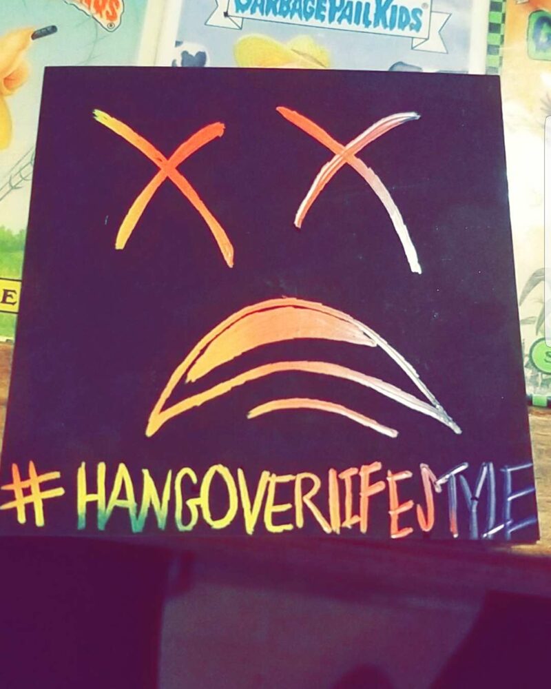 Hangover Lifestyle merch displayed on a bulletin board